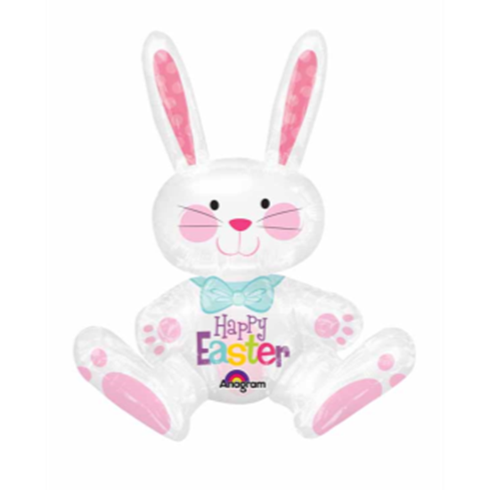 Image sur 24" TABLETOP - SITTING EASTER BUNNY FOIL BALLOON - AIRFILLED