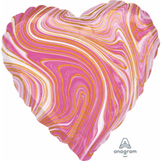 Picture of 18" FOIL - PINK MARBLE HEART
