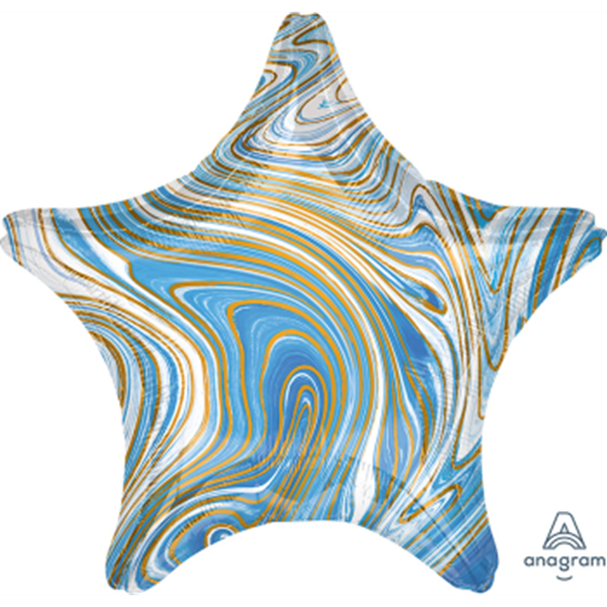 Picture of 18" FOIL - BLUE MARBLE STAR