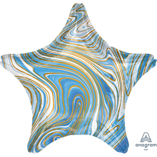 Image sur 18" FOIL - BLUE MARBLE STAR