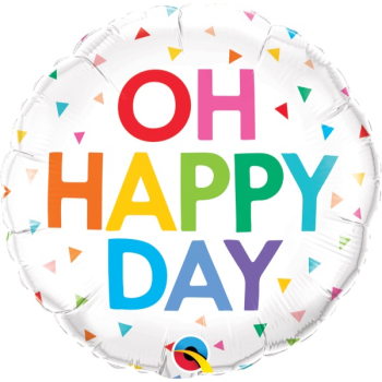 Picture of 18'' FOIL -  OH HAPPY DAY RAINBOW CONFETTI