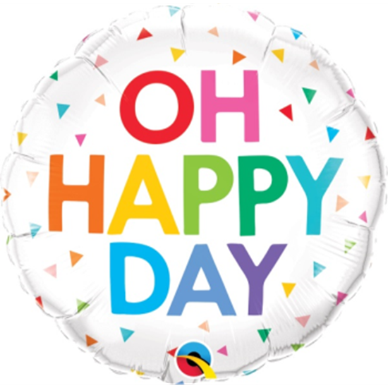 Picture of 18'' FOIL -  OH HAPPY DAY RAINBOW CONFETTI