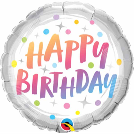 Image sur 18" FOIL - BIRTHDAY RAINBOW DOTS 