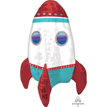 Picture of 24" TABLETOP - ROCKET SHIP FOIL BALLOON - AIR FILLED