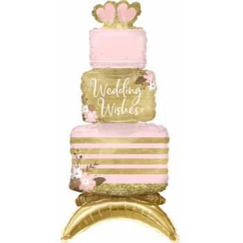 Image de 24" TABLETOP - WEDDING CAKE FOIL BALLOON - AIR FILLED