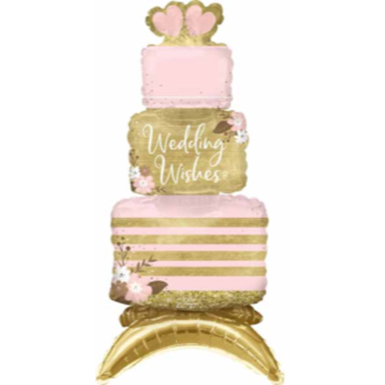 Image sur 24" TABLETOP - WEDDING CAKE FOIL BALLOON - AIR FILLED