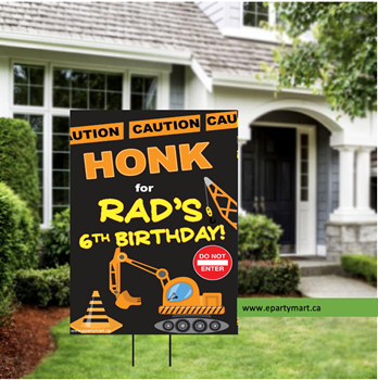 Picture of LAWN YARD SIGN - ANY BIRTHDAY - CONSTRUCTION PERSONALIZED