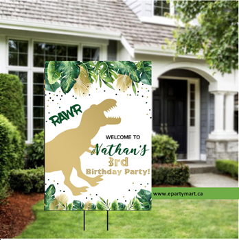 Image de LAWN YARD SIGN - ANY BIRTHDAY - DINOSAUR PERSONALIZED