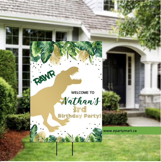 Image sur LAWN YARD SIGN - ANY BIRTHDAY - DINOSAUR PERSONALIZED