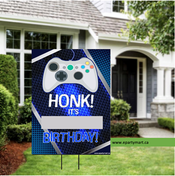 Image de LAWN YARD SIGN - ANY BIRTHDAY - GAMER "WRITE A NAME"