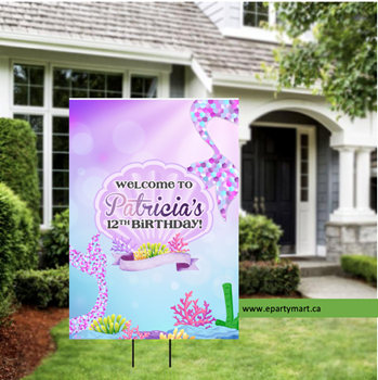 Image de LAWN YARD SIGN - ANY BIRTHDAY - MERMAID PERSONALIZED