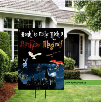 Image de LAWN YARD SIGN - ANY BIRTHDAY - MAGICAL WISHES (HARRY POTTER INSPIRED) - PERSONALIZED