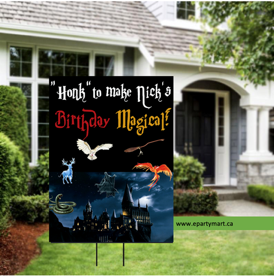 Picture of LAWN YARD SIGN - ANY BIRTHDAY - MAGICAL WISHES (HARRY POTTER INSPIRED) - PERSONALIZED