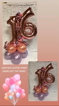 Image de 16TH MARQUEE - ANY 2 SUPERSHAPE ARRANGEMENT - FLOWERS/BOWS
