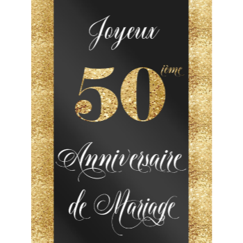 Image de LAWN YARD SIGN - WEDDING ANNIVERSARY 50TH - FRENCH