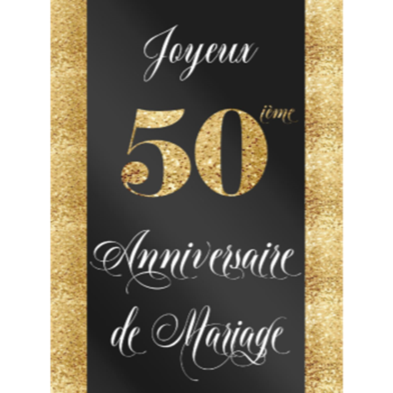Image sur LAWN YARD SIGN - WEDDING ANNIVERSARY 50TH - FRENCH