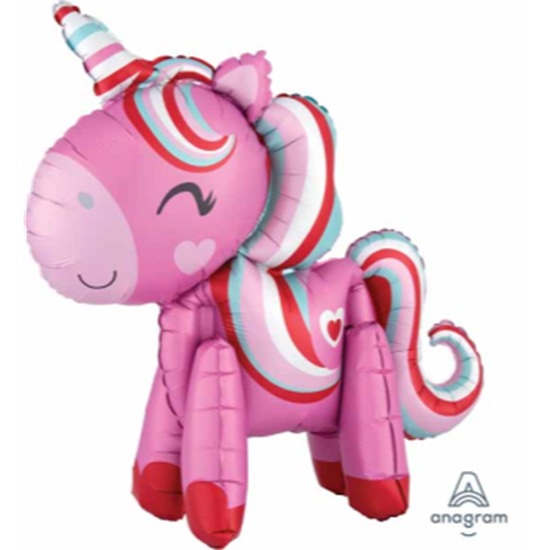 Image sur 22" TABLETOP - STANDING UNICORN LOVE FOIL BALLOON - AIR FILLED