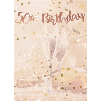 Picture of 50th BIRTHDAY ROSE GOLD LETTER BANNER