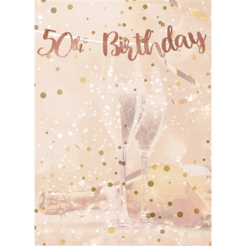 Image de 50th BIRTHDAY ROSE GOLD LETTER BANNER