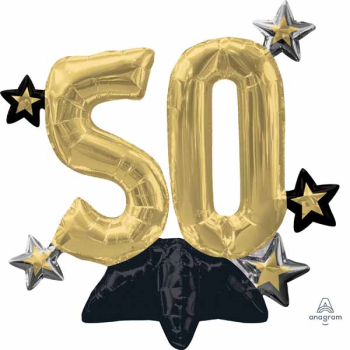 Image de 24" TABLETOP - 50TH CELEBRATE  FOIL BALLOON - AIR FILLED