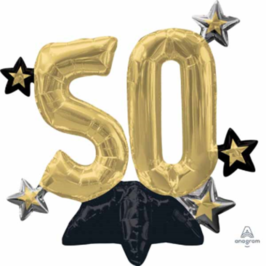 Image sur 24" TABLETOP - 50TH CELEBRATE  FOIL BALLOON - AIR FILLED