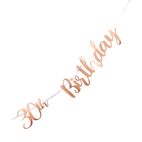 Picture of 30th BIRTHDAY ROSE GOLD LETTER BANNER