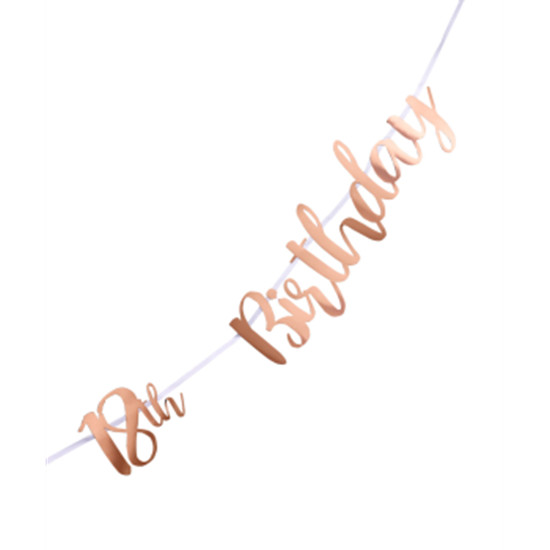 Image sur 18th BIRTHDAY ROSE GOLD LETTER BANNER