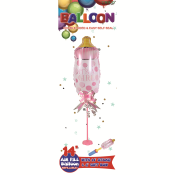 Image de MINI AIR FILLED CENTER PIECE - BOTTLE PINK