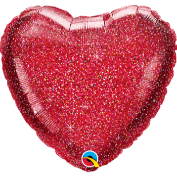 Picture of 18'' FOIL - RED GLITTER GRAPHIC HEART