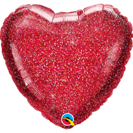 Picture of 18'' FOIL - RED GLITTER GRAPHIC HEART