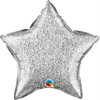 Image de 20'' FOIL - SILVER GLITTER GRAPHIC STAR