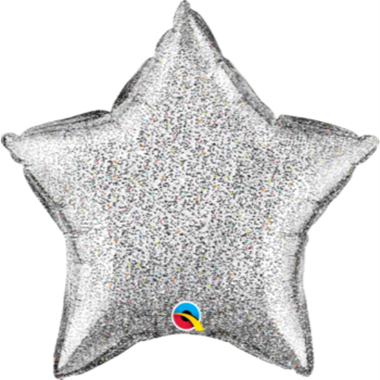 Picture of 20'' FOIL - SILVER GLITTER GRAPHIC STAR