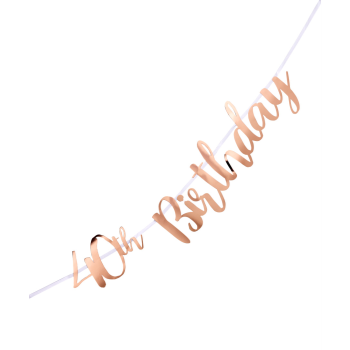 Image de 40th BIRTHDAY ROSE GOLD LETTER BANNER