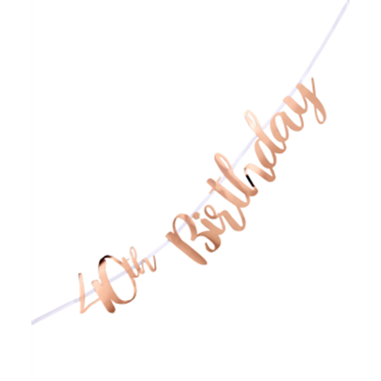 Picture of 40th BIRTHDAY ROSE GOLD LETTER BANNER