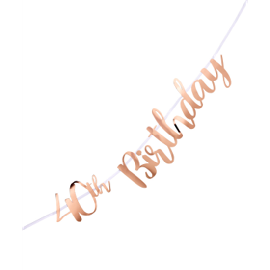 Image sur 40th BIRTHDAY ROSE GOLD LETTER BANNER