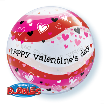 Picture of 22" VALENTINE'S HEARTS WAVE BUBBLE BALLOON