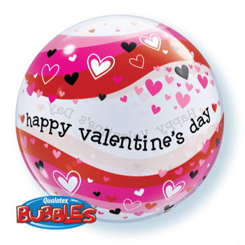 Image de 22" VALENTINE'S HEARTS WAVE BUBBLE BALLOON