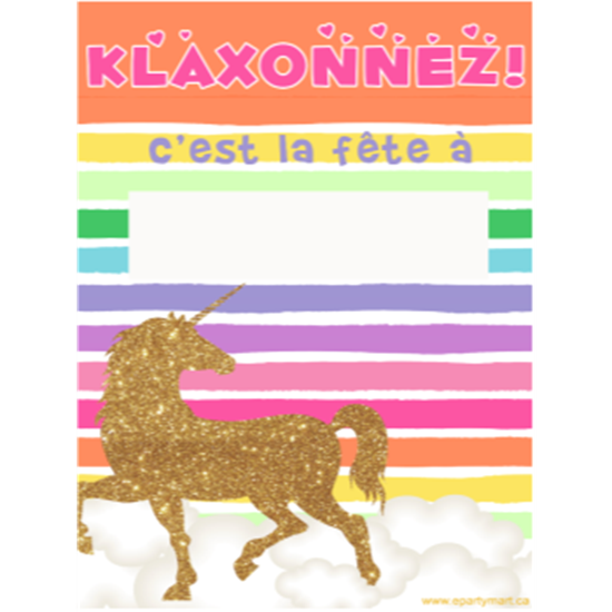 Image sur LAWN YARD SIGN - ANY BIRTHDAY - UNICORN "WRITE A NAME"  - FRENCH