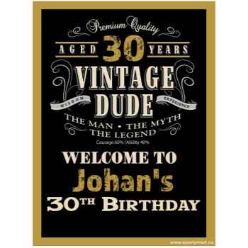 Image de 30th - LAWN YARD SIGN - 30TH VINTAGE DUDE PERSONALIZED