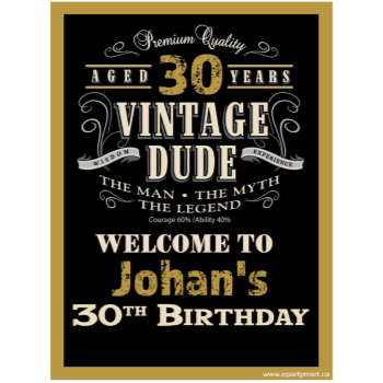 Picture of 30th - LAWN YARD SIGN - 30TH VINTAGE DUDE PERSONALIZED