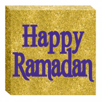 Image de EID - RAMADAN HAPPY RAMADAN GLITTER CANVAS PLAQUE
