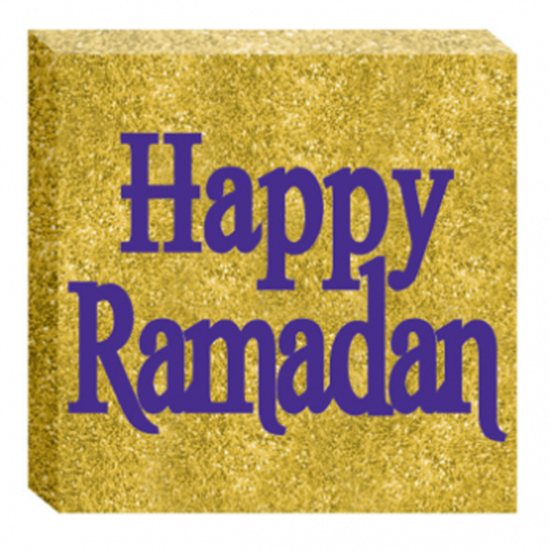 Image sur EID - RAMADAN HAPPY RAMADAN GLITTER CANVAS PLAQUE