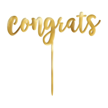 Picture of DECOR - GOLD CONGRATS CAKE TOPPER