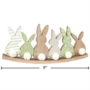 Image de DECOR - BUNNIES WITH POMPOM - MDF TABLE TOP DECORATION