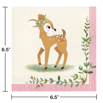 Image de LITTLE DEER BIRTHDAY - LUNCHEON NAPKINS