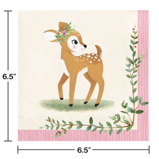 Image sur LITTLE DEER BIRTHDAY - LUNCHEON NAPKINS