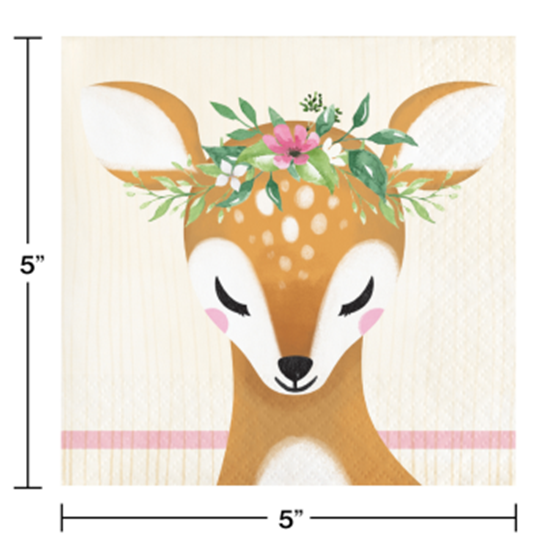 Picture of LITTLE DEER BIRTHDAY - BEVERAGE NAPKINS