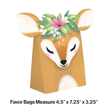 Picture of LITTLE DEER BIRTHDAY - PAPER TREAT BAGS