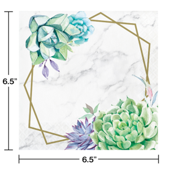 Picture of TABLEWARE - GEOMETRIC SUCCULENTS - LUNCHEON NAPKINS