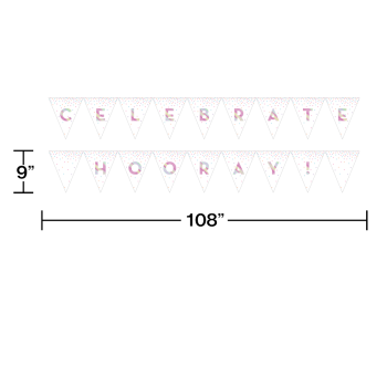 Image de DECOR - IRIDESCENT PARTY BANNER - CELEBRATE - HOORAY